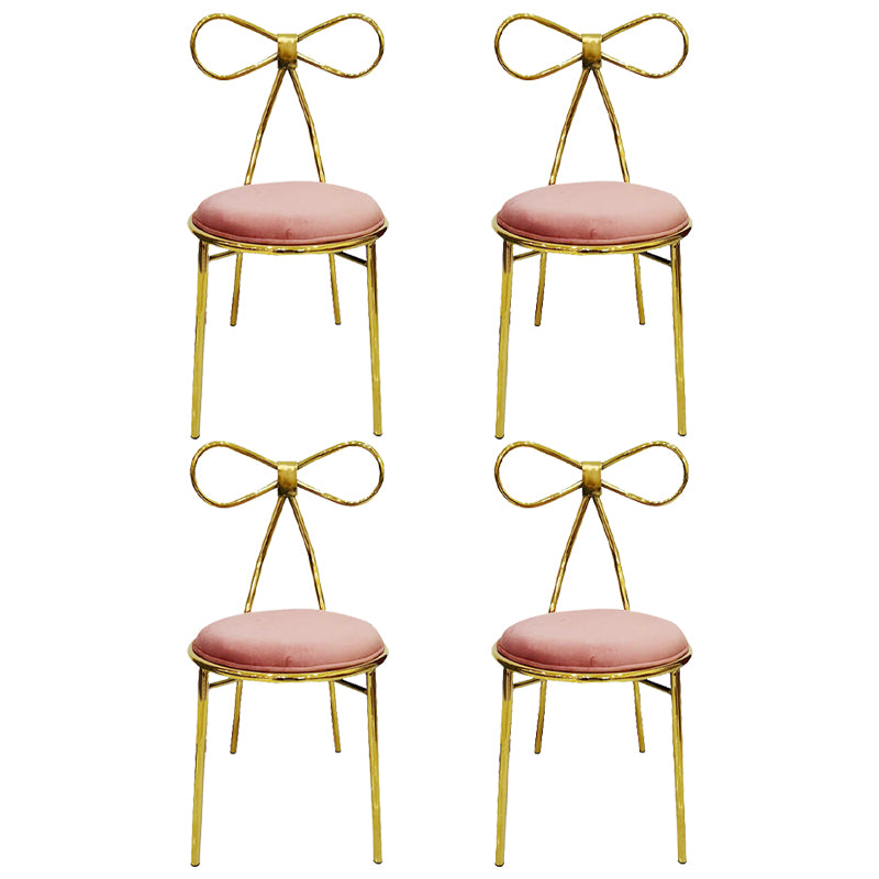 Chaise d'appoint en métal de style Glam, chaise de salle à manger à dossier ouvert avec pieds dorés pour un usage domestique
