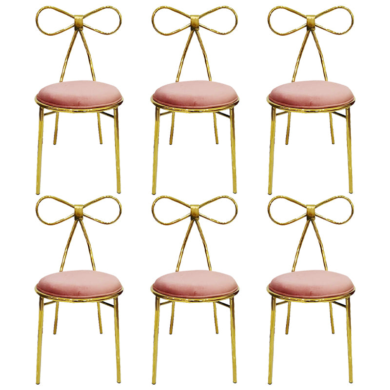 Chaise d'appoint en métal de style Glam, chaise de salle à manger à dossier ouvert avec pieds dorés pour un usage domestique