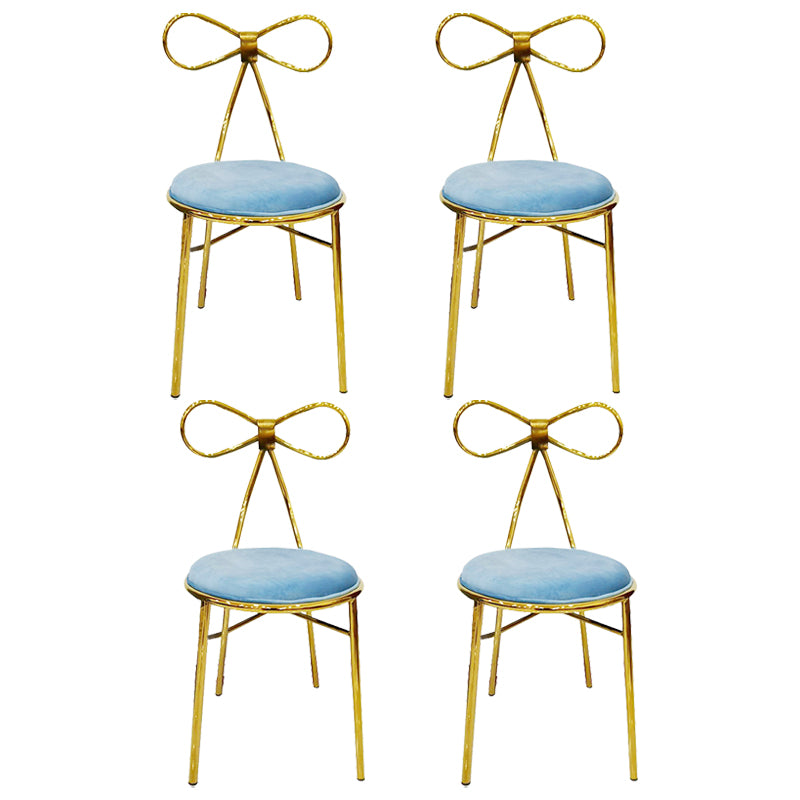 Chaise d'appoint en métal de style Glam, chaise de salle à manger à dossier ouvert avec pieds dorés pour un usage domestique
