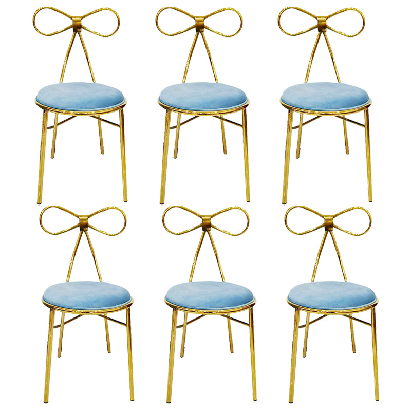 Chaise d'appoint en métal de style Glam, chaise de salle à manger à dossier ouvert avec pieds dorés pour un usage domestique