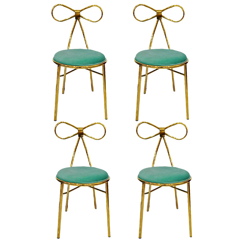 Chaise d'appoint en métal de style Glam, chaise de salle à manger à dossier ouvert avec pieds dorés pour un usage domestique