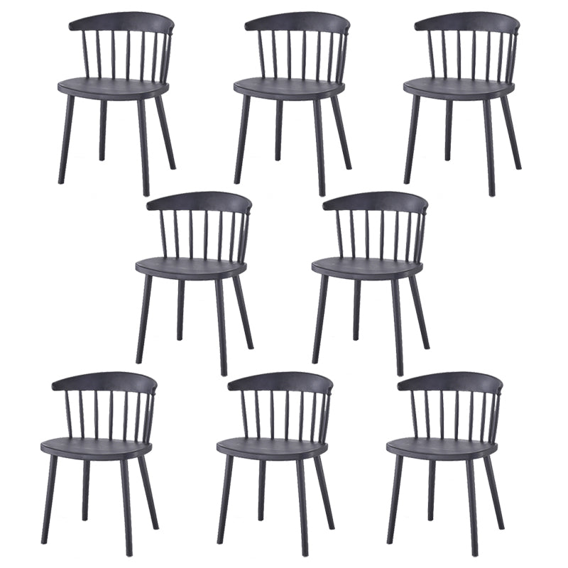 Accueil Chaise d'appoint contemporaine Ensemble de chaises de salle à manger en plastique à dossier Windsor