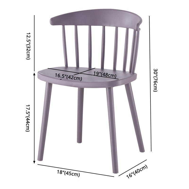 Accueil Chaise d'appoint contemporaine Ensemble de chaises de salle à manger en plastique à dossier Windsor