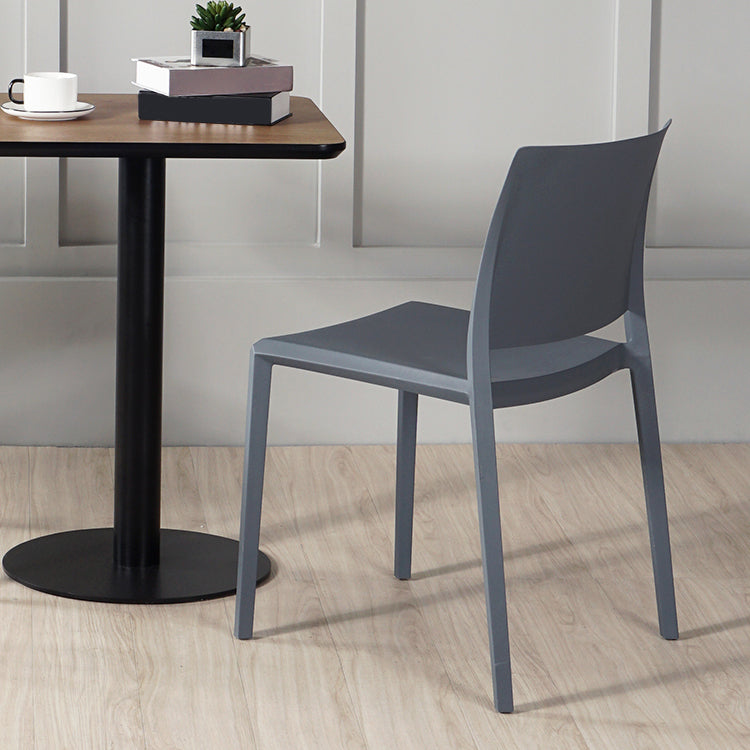 Nordic Style Armless Plastic Dining Room Chairs Open Back Dining Side Chair