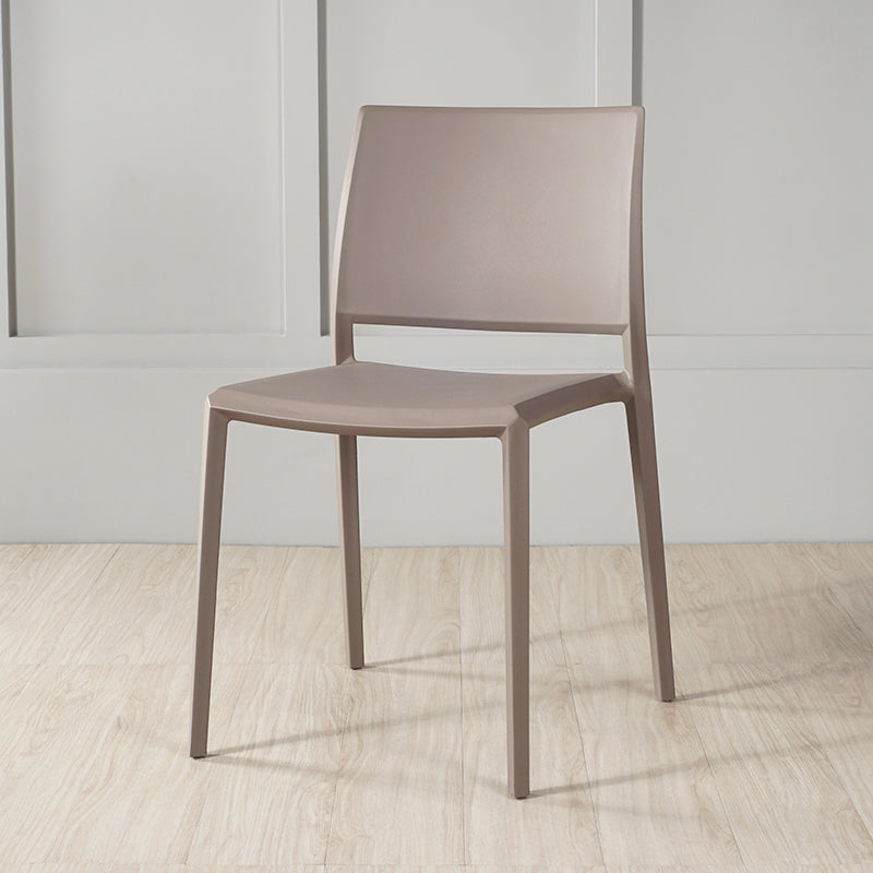 Nordic Style Armless Plastic Dining Room Chairs Open Back Dining Side Chair