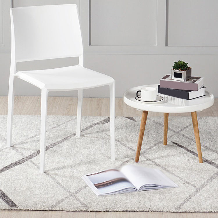 Nordic Style Armless Plastic Dining Room Chairs Open Back Dining Side Chair