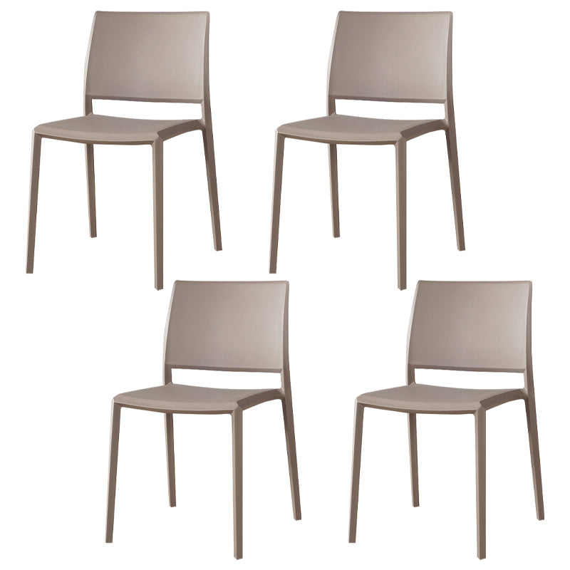 Nordic Style Armless Plastic Dining Room Chairs Open Back Dining Side Chair