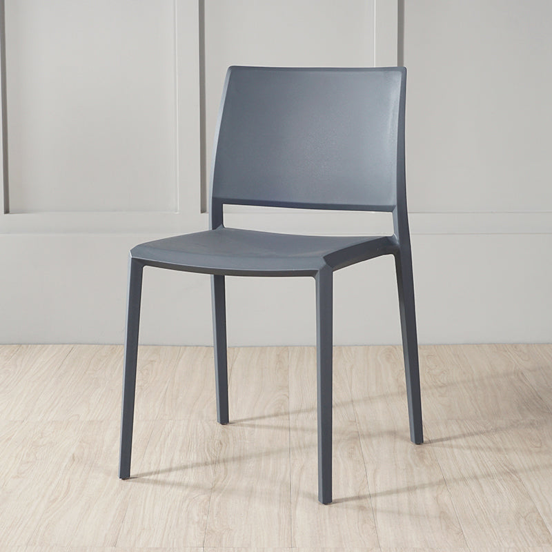 Nordic Style Armless Plastic Dining Room Chairs Open Back Dining Side Chair