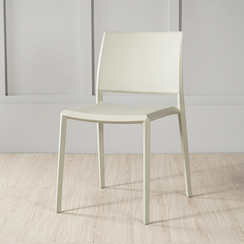 Nordic Style Armless Plastic Dining Room Chairs Open Back Dining Side Chair