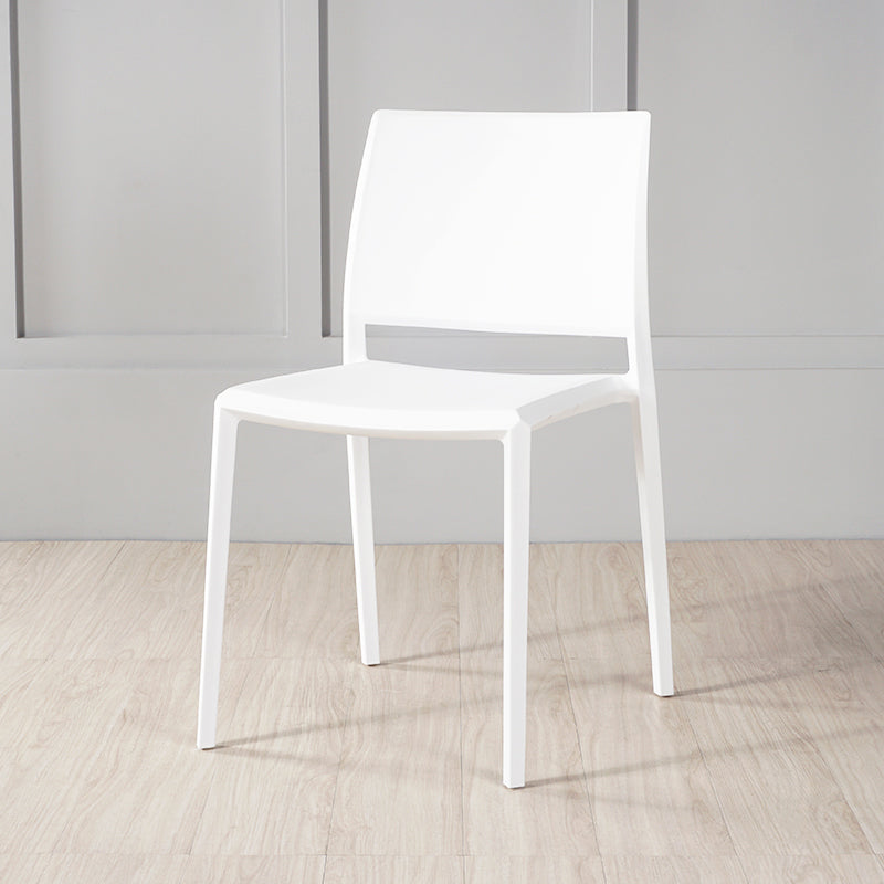 Nordic Style Armless Plastic Dining Room Chairs Open Back Dining Side Chair