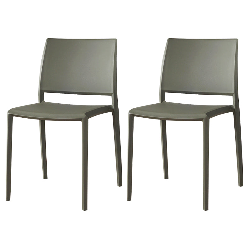 Nordic Style Armless Plastic Dining Room Chairs Open Back Dining Side Chair