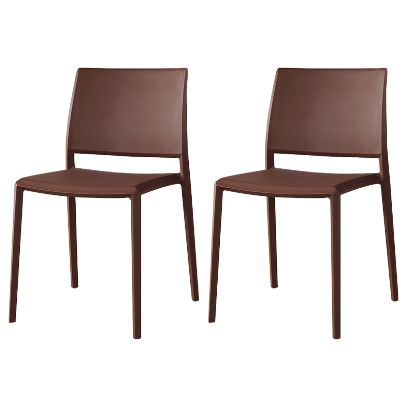 Nordic Style Armless Plastic Dining Room Chairs Open Back Dining Side Chair