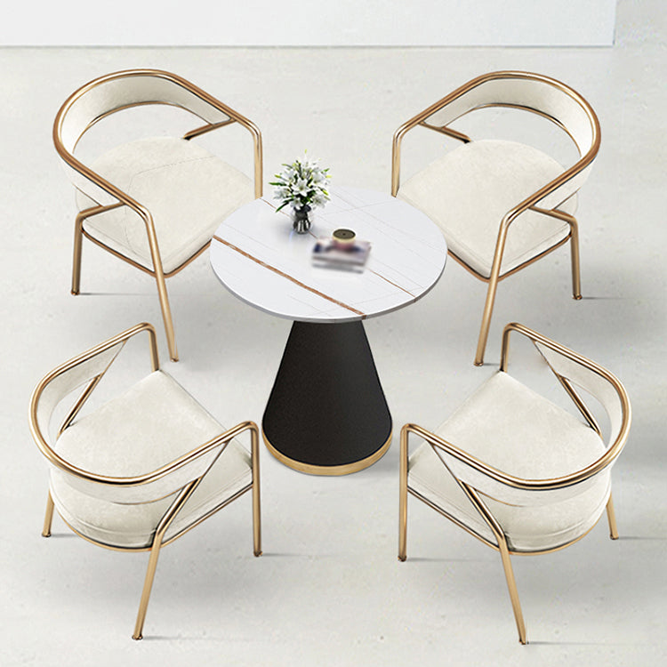 Flannel Scandinavian Restaurant Arm Chair Open Multi-color Dining Chair