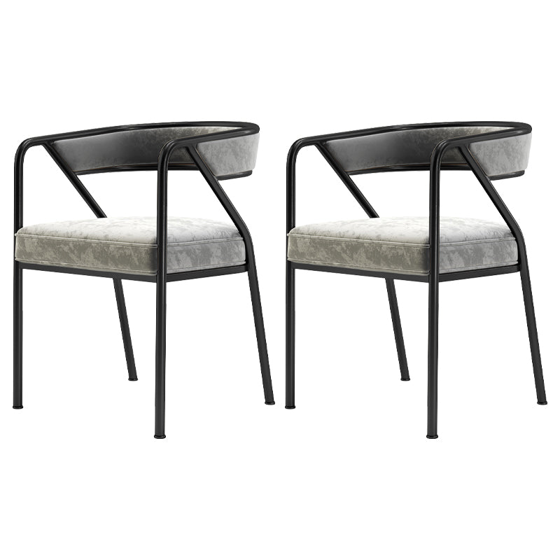 Flannel Scandinavian Restaurant Arm Chair Open Multi-color Dining Chair