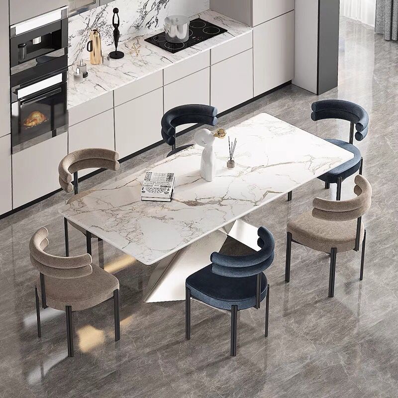 Les chaises en métal de style de Glam placent les chaises latérales arrière ouvertes de cuisine de salle à manger