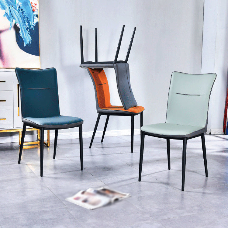 Chaise d'appoint scandinave pour la maison, chaise d'intérieur à dossier solide en métal, pour salle à manger