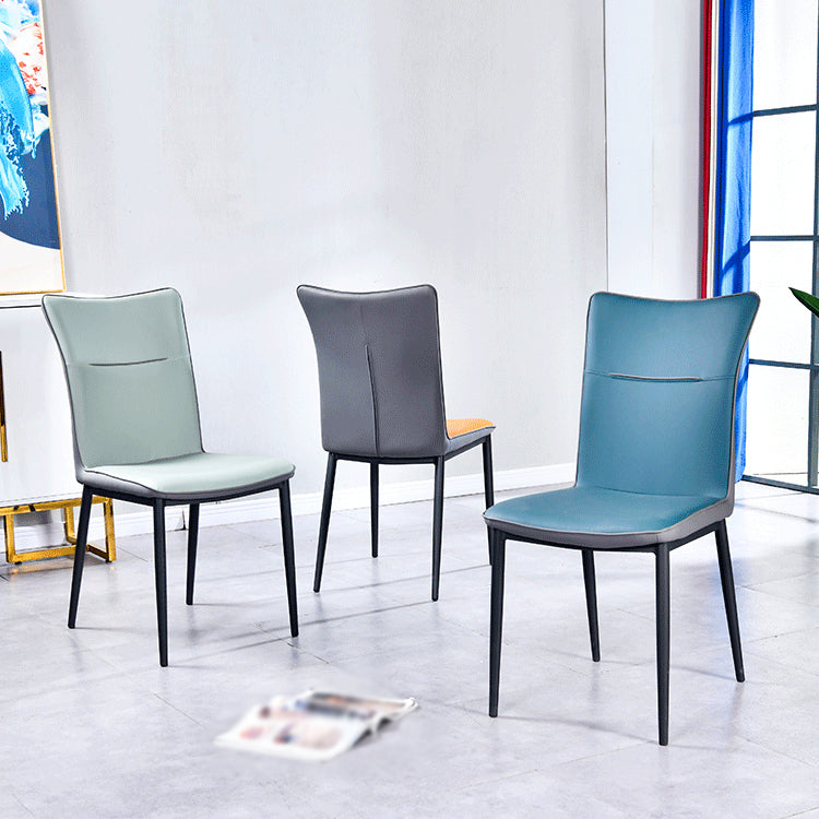 Chaise d'appoint scandinave pour la maison, chaise d'intérieur à dossier solide en métal, pour salle à manger