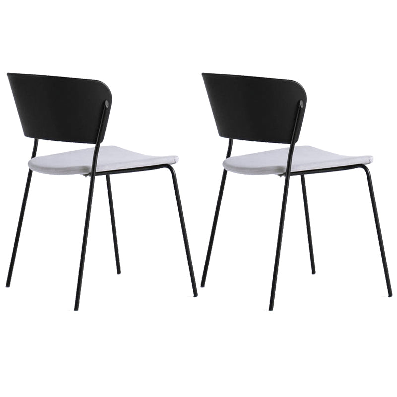 Contemporary Dining Chair Open Back Side Chair with Metal Legs for Home Use