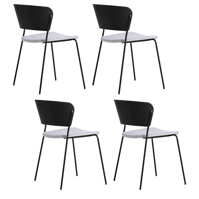 Contemporary Dining Chair Open Back Side Chair with Metal Legs for Home Use