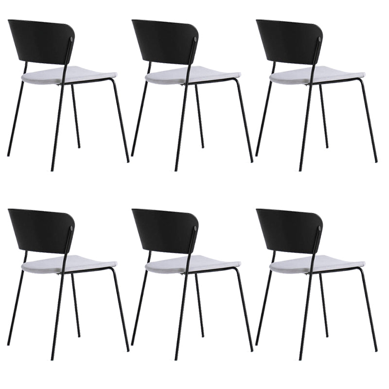 Contemporary Dining Chair Open Back Side Chair with Metal Legs for Home Use