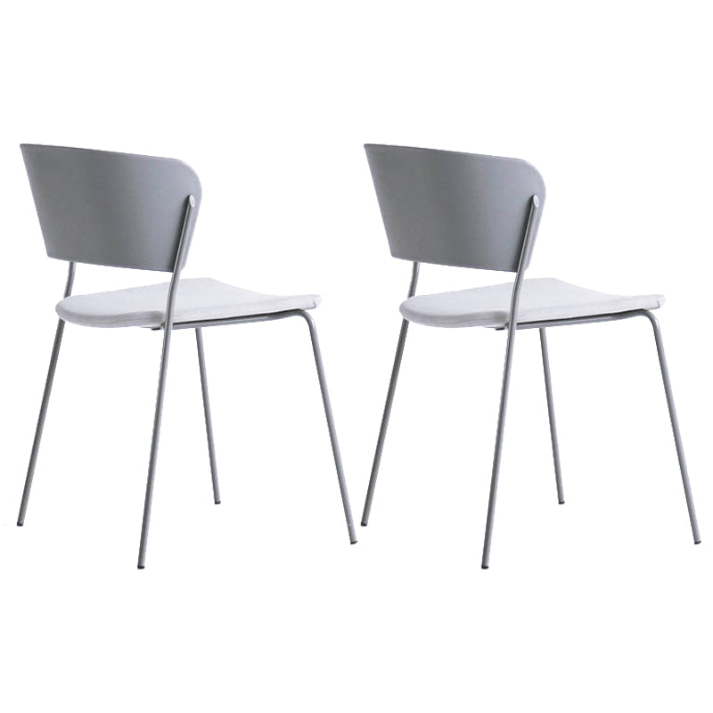 Contemporary Dining Chair Open Back Side Chair with Metal Legs for Home Use