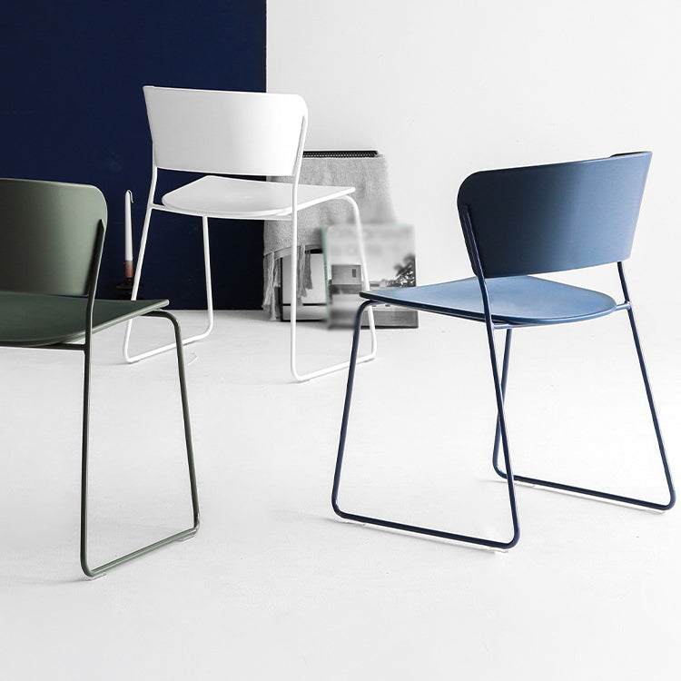 Contemporary Dining Chair Open Back Side Chair with Metal Legs for Home Use