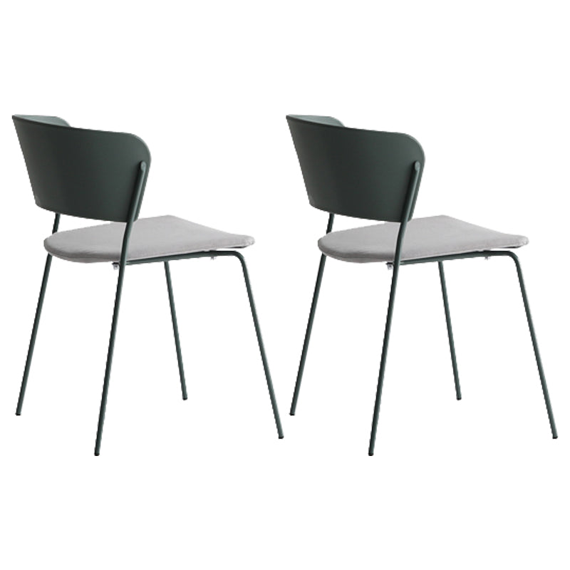 Contemporary Dining Chair Open Back Side Chair with Metal Legs for Home Use