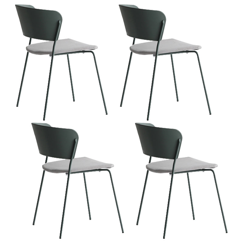 Contemporary Dining Chair Open Back Side Chair with Metal Legs for Home Use