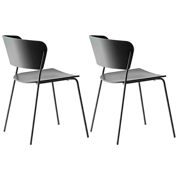 Contemporary Dining Chair Open Back Side Chair with Metal Legs for Home Use
