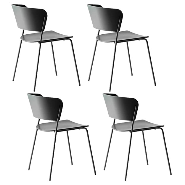 Contemporary Dining Chair Open Back Side Chair with Metal Legs for Home Use