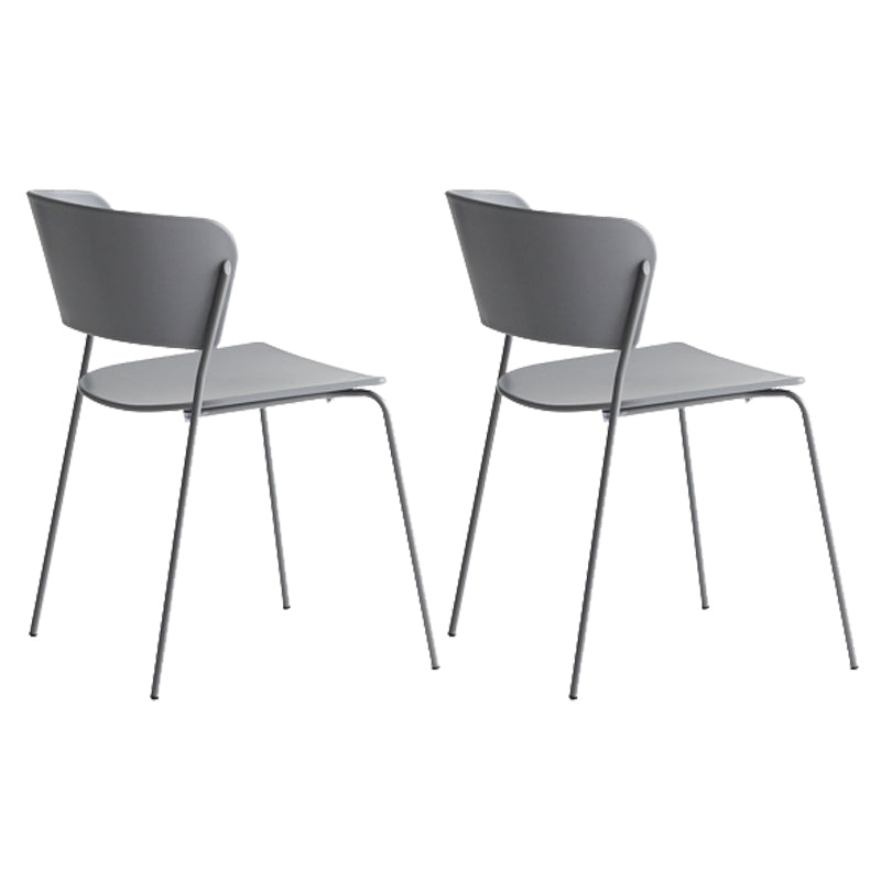 Contemporary Dining Chair Open Back Side Chair with Metal Legs for Home Use