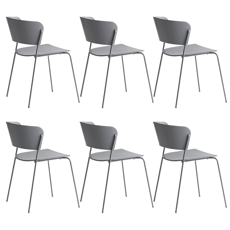Contemporary Dining Chair Open Back Side Chair with Metal Legs for Home Use