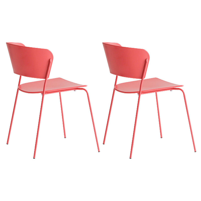 Contemporary Dining Chair Open Back Side Chair with Metal Legs for Home Use