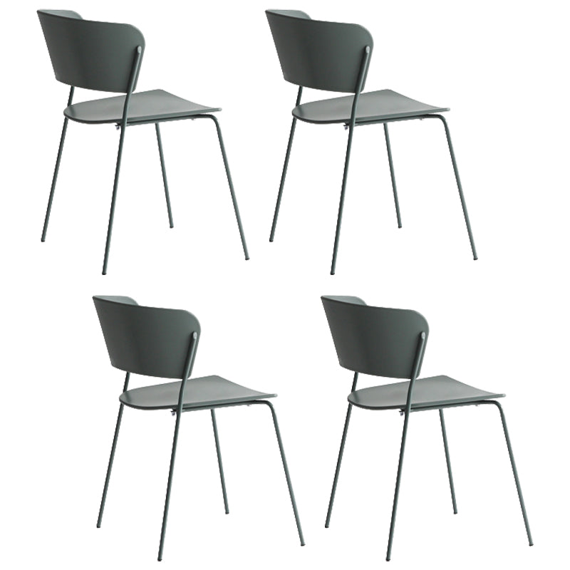 Contemporary Dining Chair Open Back Side Chair with Metal Legs for Home Use