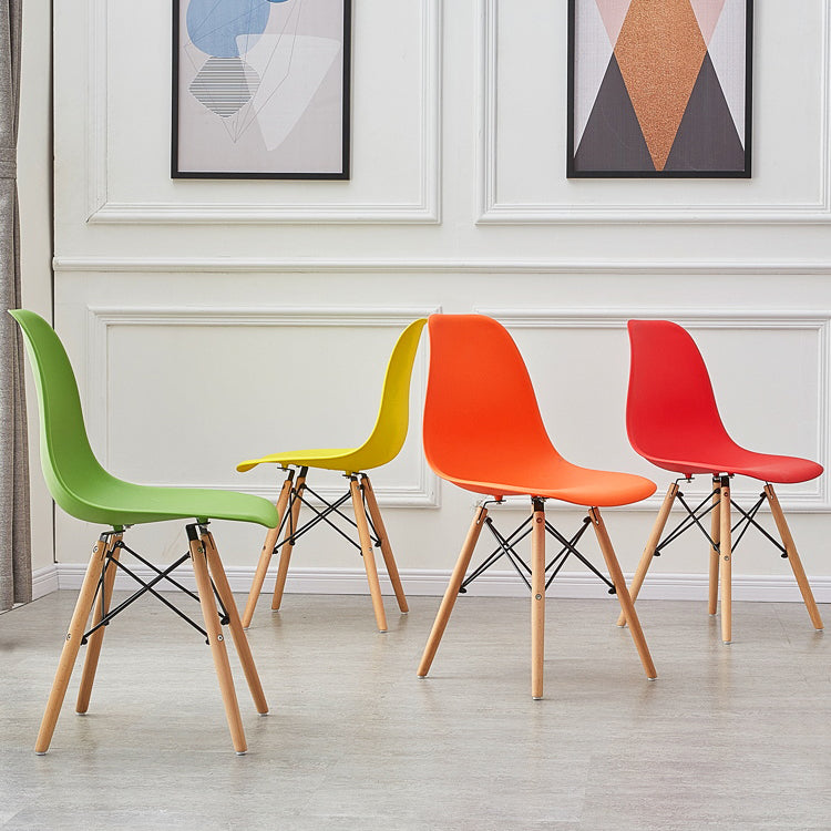 Sedia da pranzo in plastica in plastica in stile contemporaneo sedia solida posteriore a braccioless per cucina