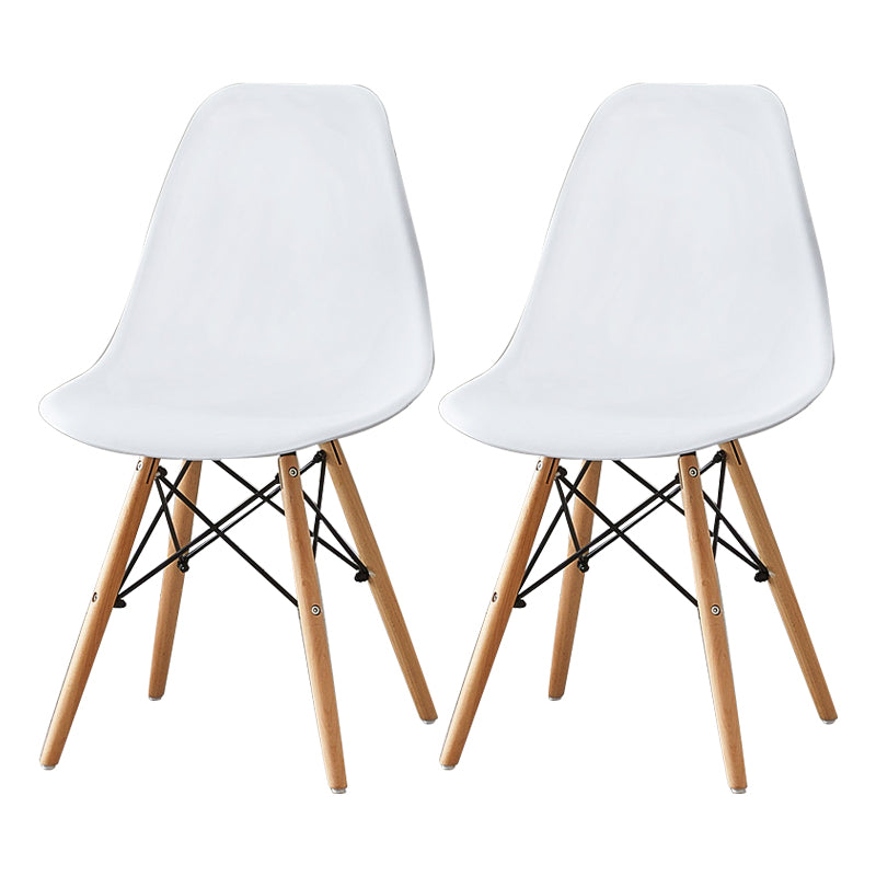 Sedia da pranzo in plastica in plastica in stile contemporaneo sedia solida posteriore a braccioless per cucina