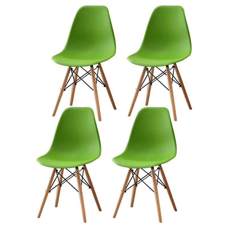 Sedia da pranzo in plastica in plastica in stile contemporaneo sedia solida posteriore a braccioless per cucina