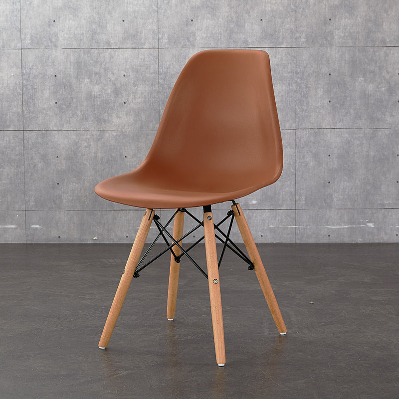 Sedia da pranzo in plastica in plastica in stile contemporaneo sedia solida posteriore a braccioless per cucina