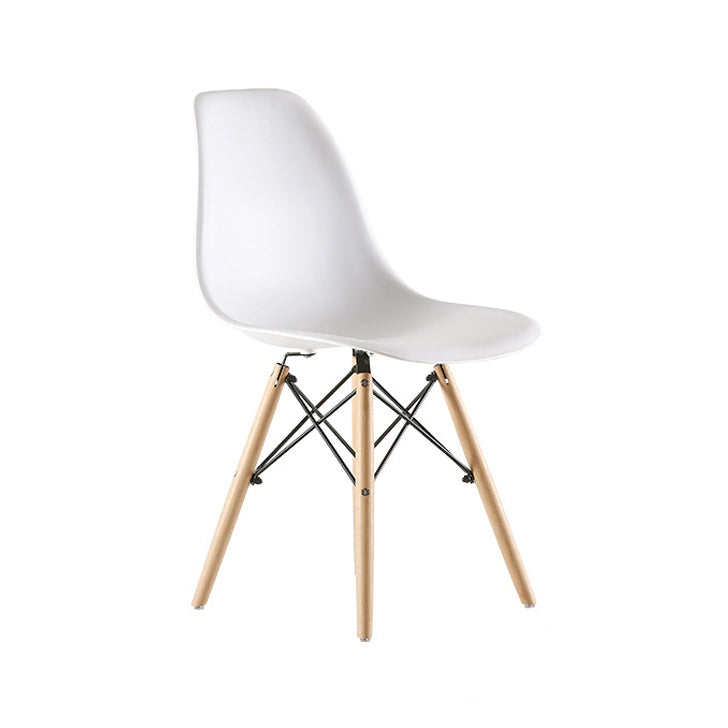 Küche Plastik Essstuhl mehrfarbige Seitenstuhlset mit Holzbeinen