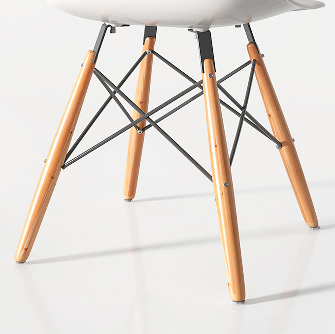 Küche Plastik Essstuhl mehrfarbige Seitenstuhlset mit Holzbeinen