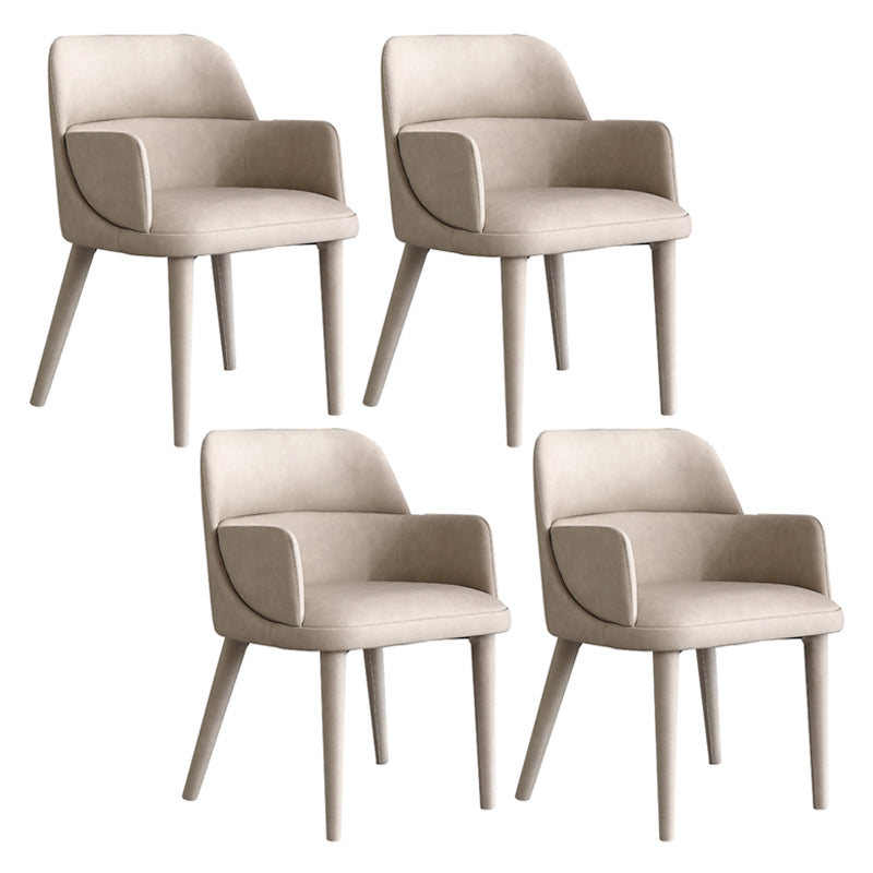 Modern Leather Dining Chair 32"H Parsons Chair with Metal Legs for Restaurant