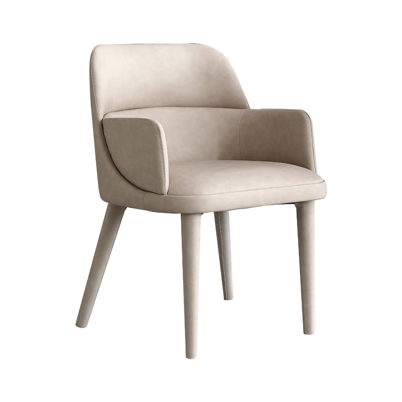 Modern Leather Dining Chair 32"H Parsons Chair with Metal Legs for Restaurant