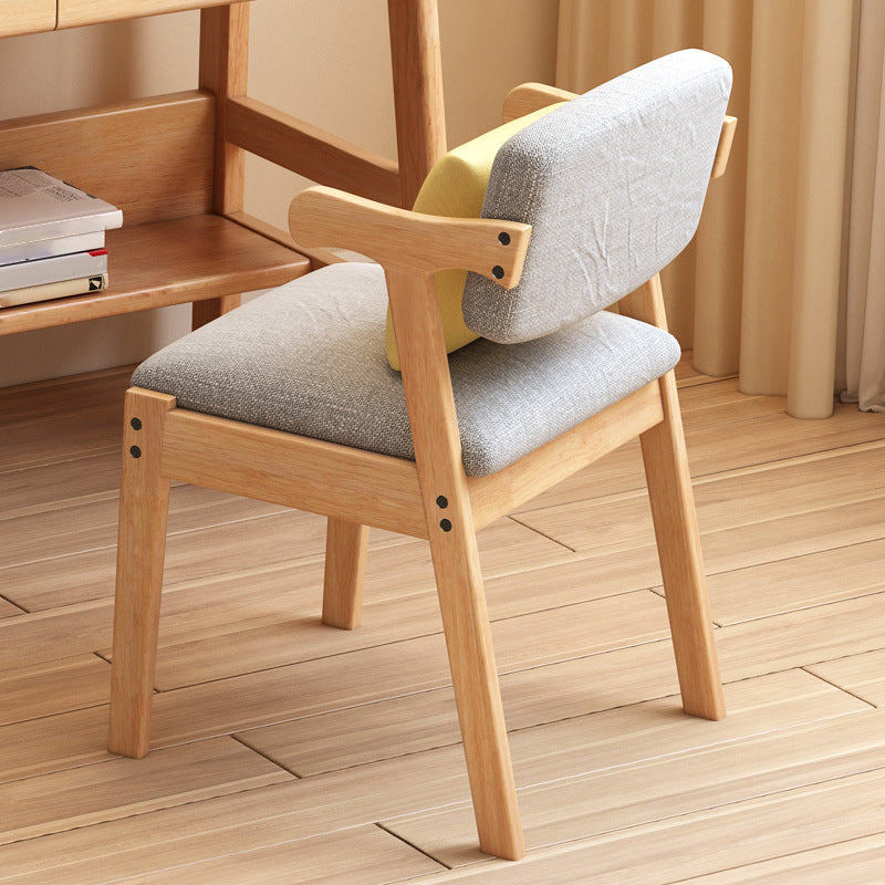 Glam Style Rubberwood Chairs Open Back Arm Dining Room Kitchen Chair Set
