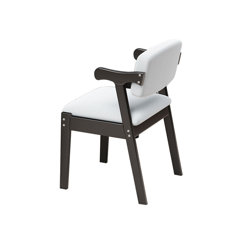 Glam Style Rubberwood Chairs Open Back Arm Dining Room Kitchen Chair Set