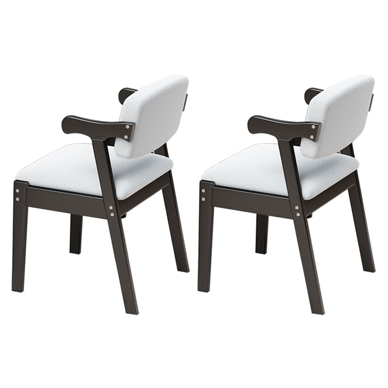 Glam Style Rubberwood Chairs Open Back Arm Dining Room Kitchen Chair Set