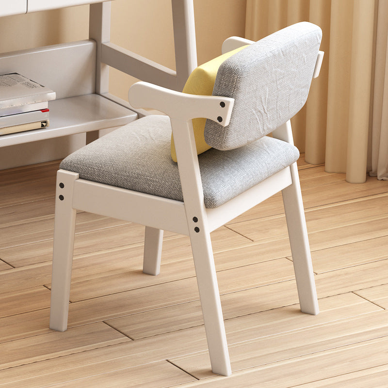 Glam Style Rubberwood Chairs Open Back Arm Dining Room Kitchen Chair Set