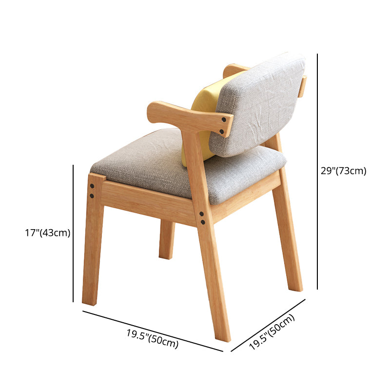 Glam Style Rubberwood Chairs Open Back Arm Dining Room Kitchen Chair Set