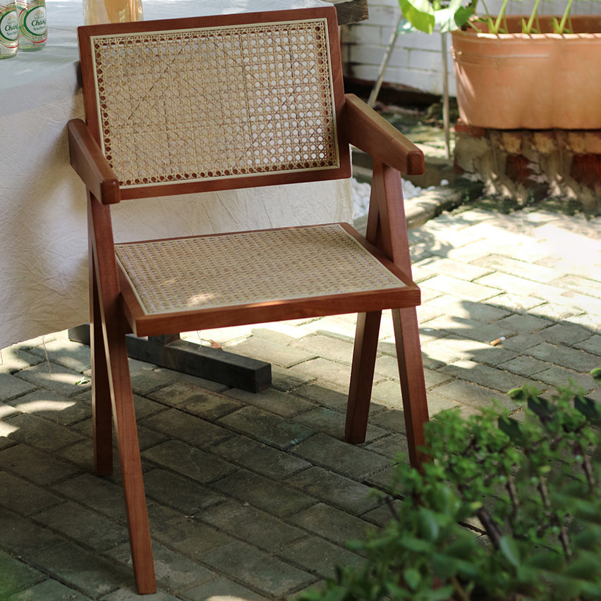 Wooden Dining Side Chairs Modern Indoor-Outdoor Open Back Dining Chair, 20'' Wide