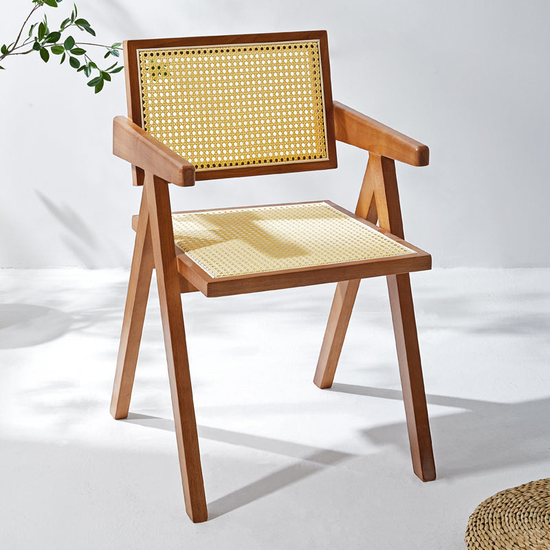 Wooden Dining Side Chairs Modern Indoor-Outdoor Open Back Dining Chair, 20'' Wide