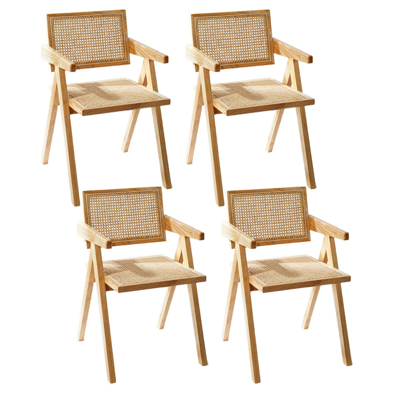 Wooden Dining Side Chairs Modern Indoor-Outdoor Open Back Dining Chair, 20'' Wide
